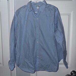 Future collective  Blue Striped Shirt with pearls
